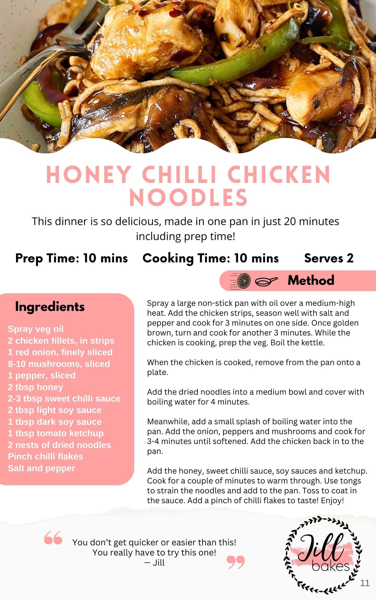 Jill Bakes Easy Meals Digital Recipe Ebook